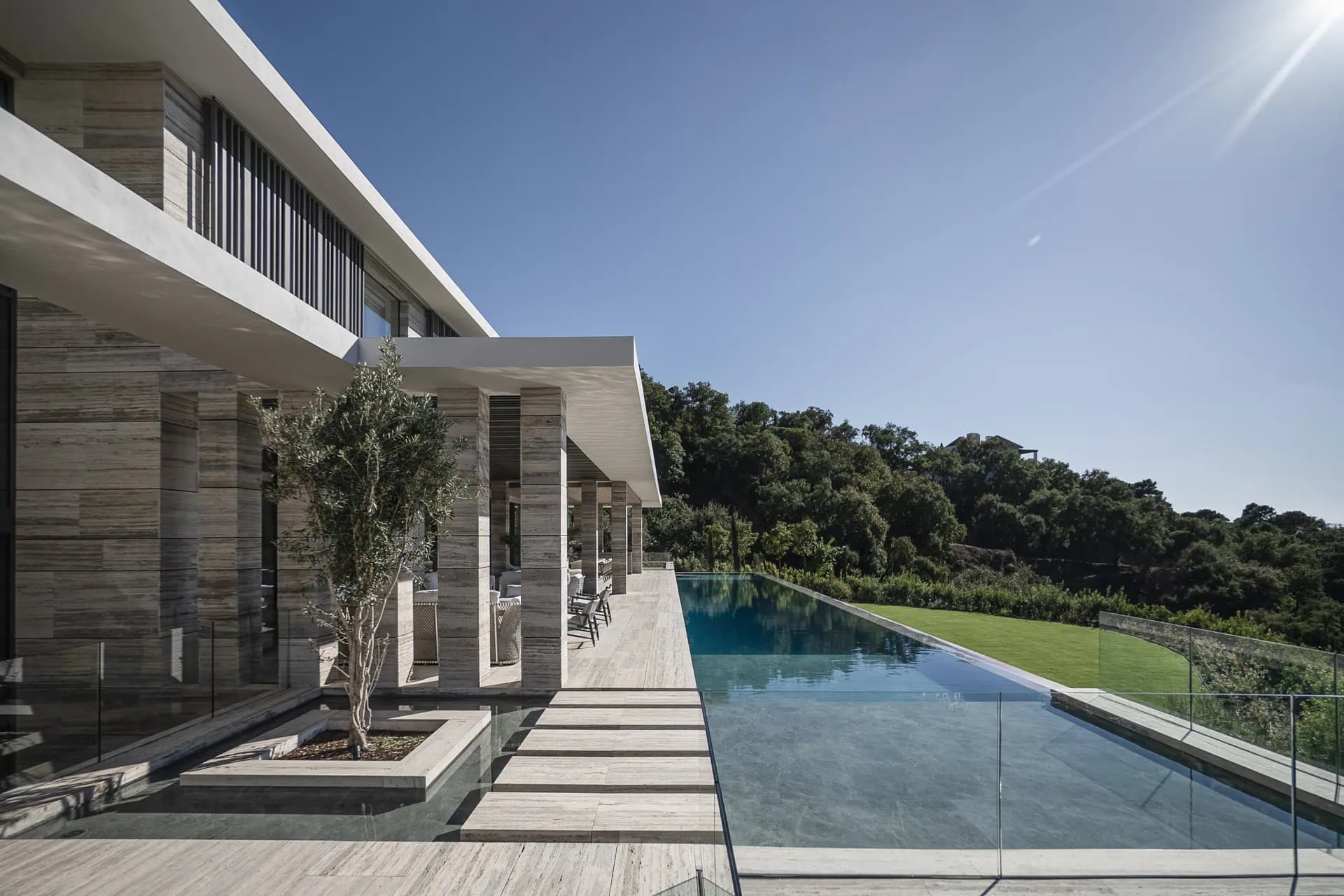 villa geneve outdoor pool and terrace view