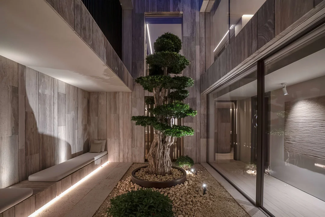 Villa Enso at night